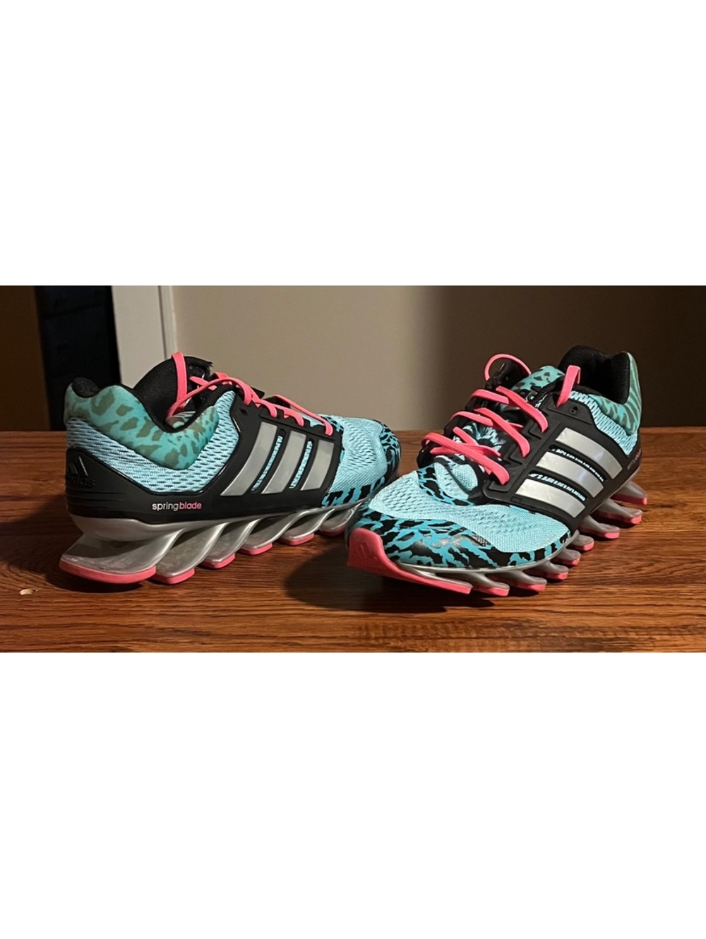 Adidas Springblade Running Shoes Size 7.5 Blue Black Pink